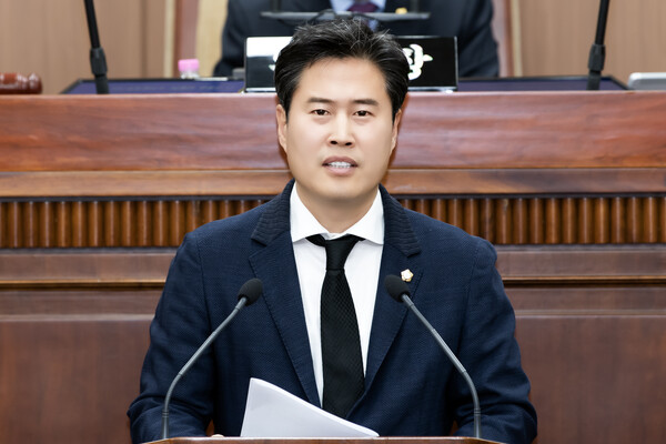 ▲5분 자유발언하는 오강현 시의원(사진제공-김포시의회)